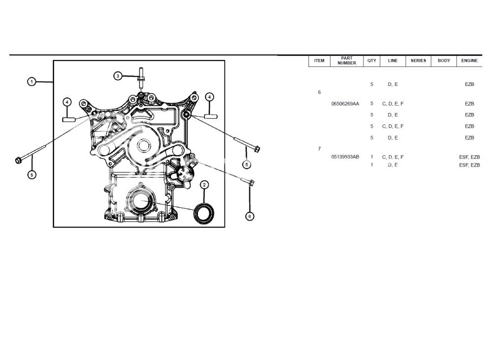 5.7 Hemi Timing Cover Bolt Diagram